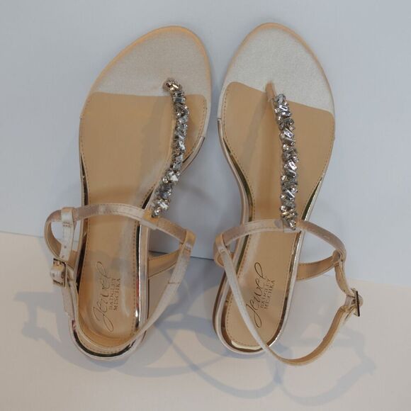 BADGLEY MISCHKA Jewel Flat Sandals size 6.5 - Picture 2 of 7